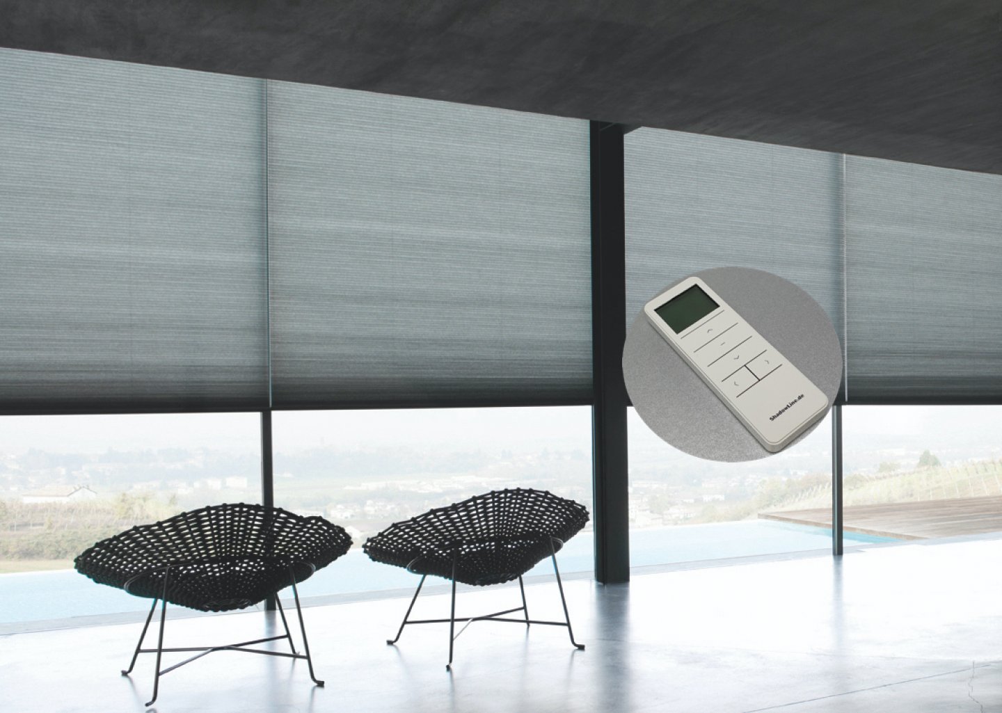 Innovative drive - wireless and whisper-quiet for pleated and honeycomb blinds